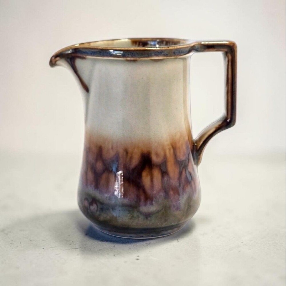 Bing & Grøndahl Denmark Stoneware Creamer Drip Glaze MCM Danish Modern Pitcher